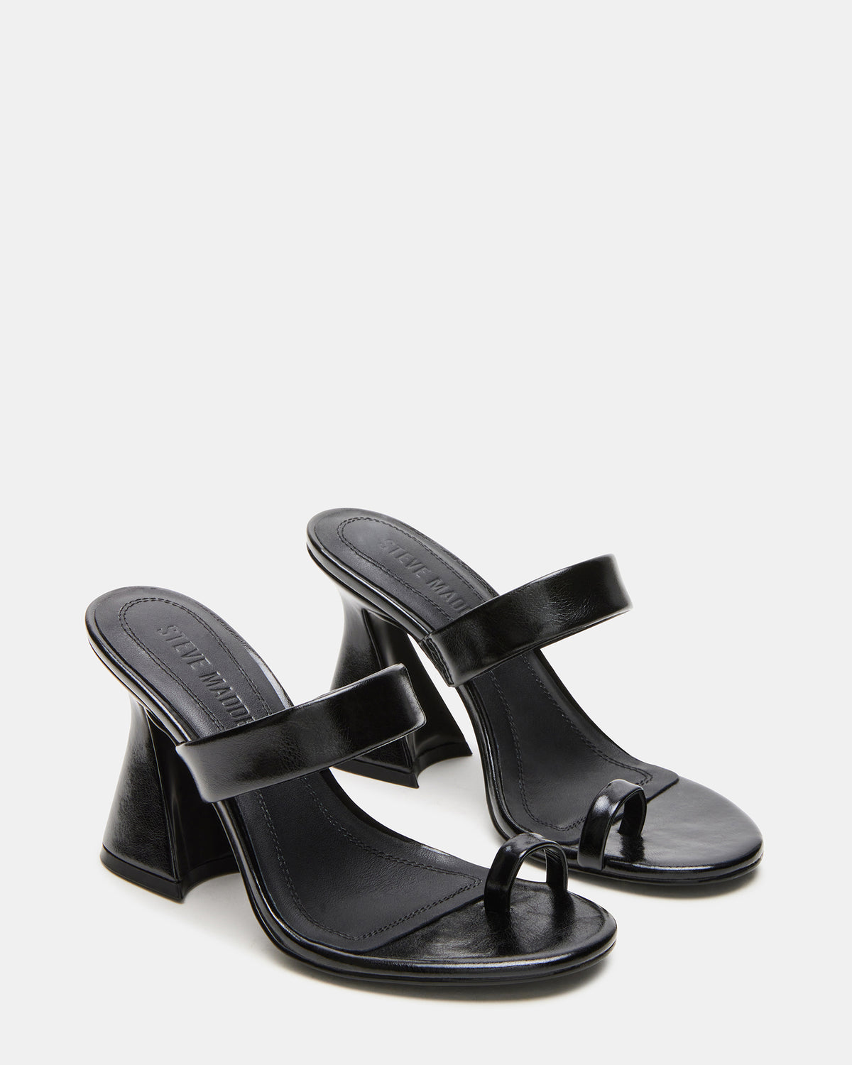 RENIE Black Women's Open Toe Mule Heel | Steve Madden