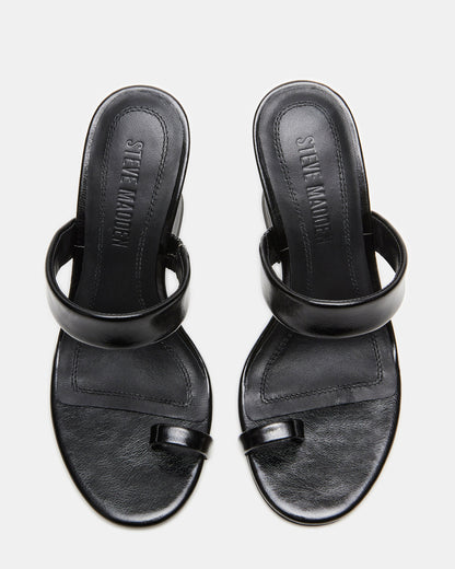 RENIE Black Women's Open Toe Mule Heel | Steve Madden