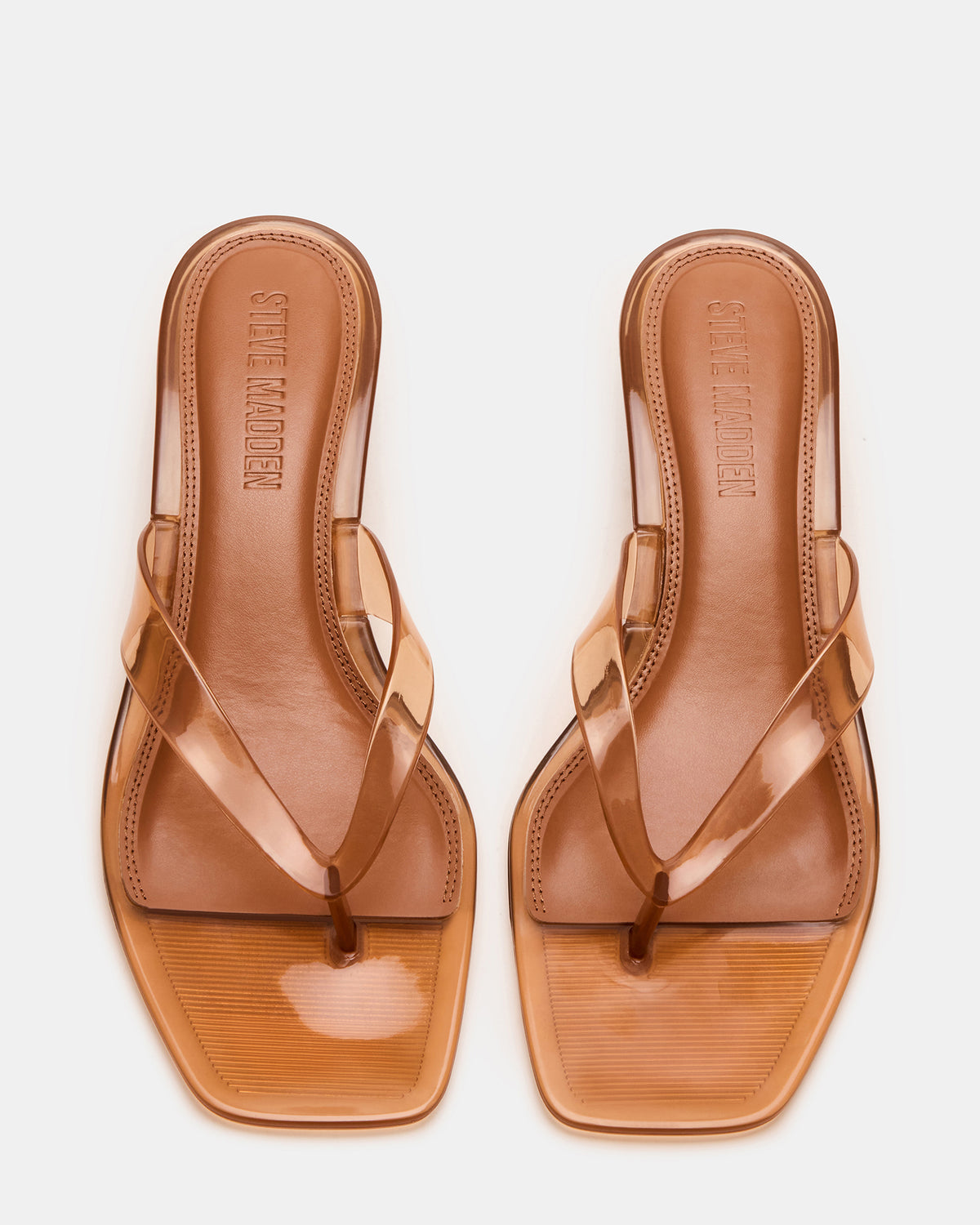TRACIE Jelly Tan Thong Strap Women's Kitten Heel | Steve Madden