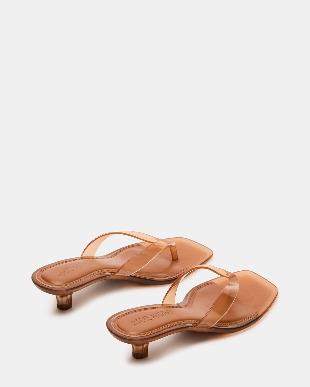 TRACIE Jelly Tan Thong Strap Women's Kitten Heel | Steve Madden