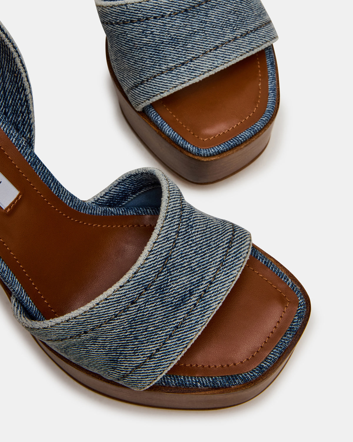 FLORIA Denim Square-Toe Block Heel Platform Women's Heel | Steve Madden