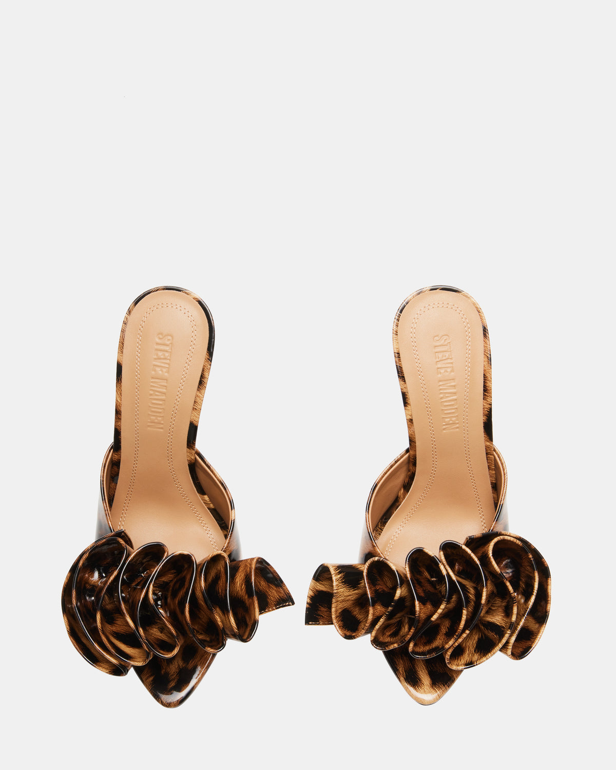 AFFINITY Leopard Patent Women's Multi Pointed-Toe Stiletto Mule Heel | Steve Madden