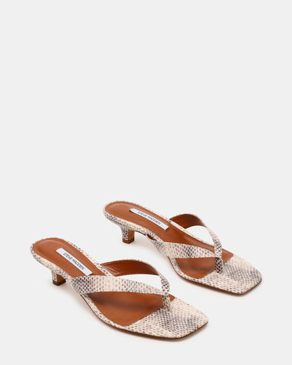 TRACIE Natural Snake Thong Strap Women's Kitten Heel | Steve Madden