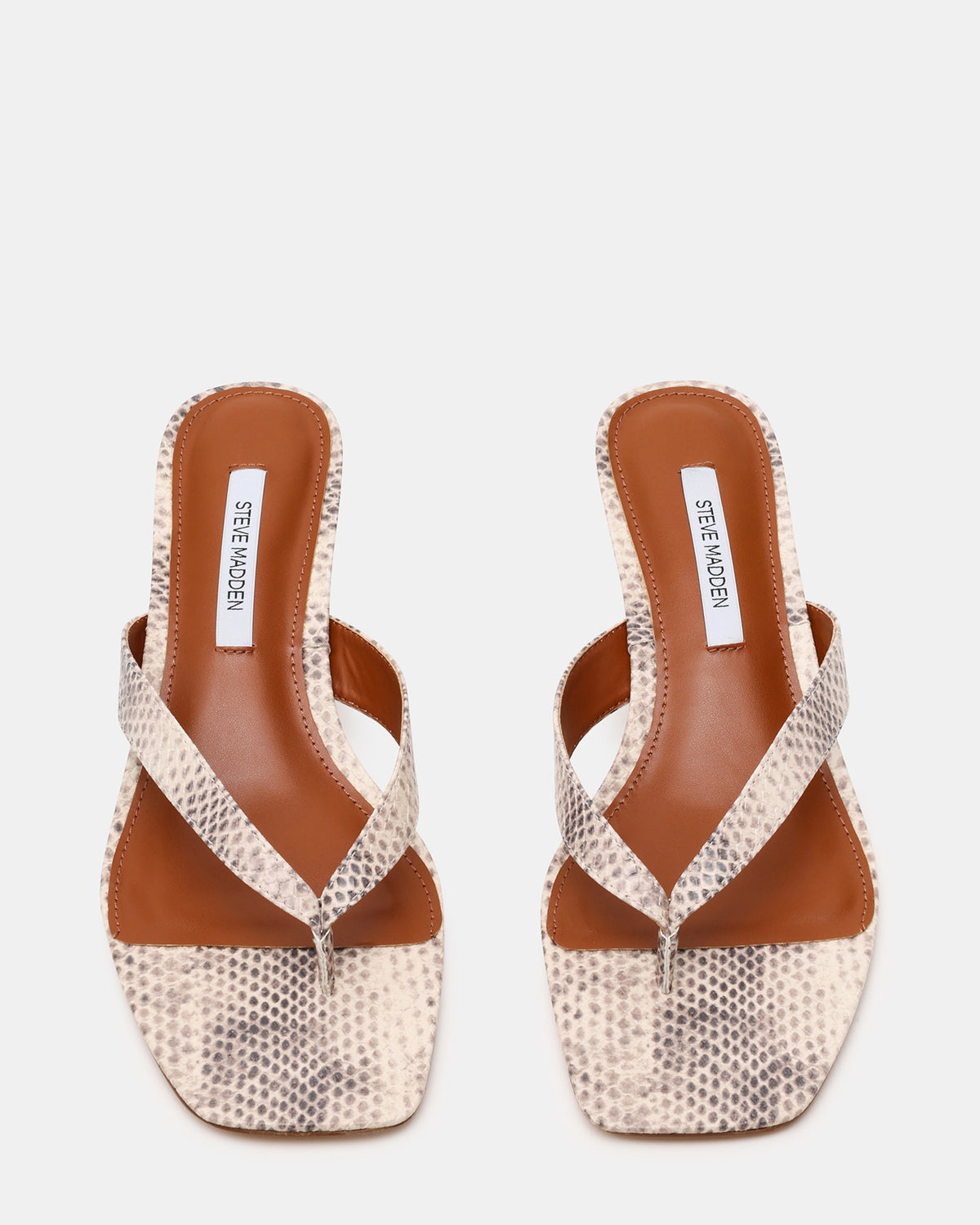 TRACIE Natural Snake Thong Strap Women's Kitten Heel | Steve Madden