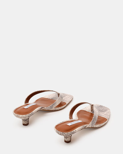 TRACIE Natural Snake Thong Strap Women's Kitten Heel | Steve Madden