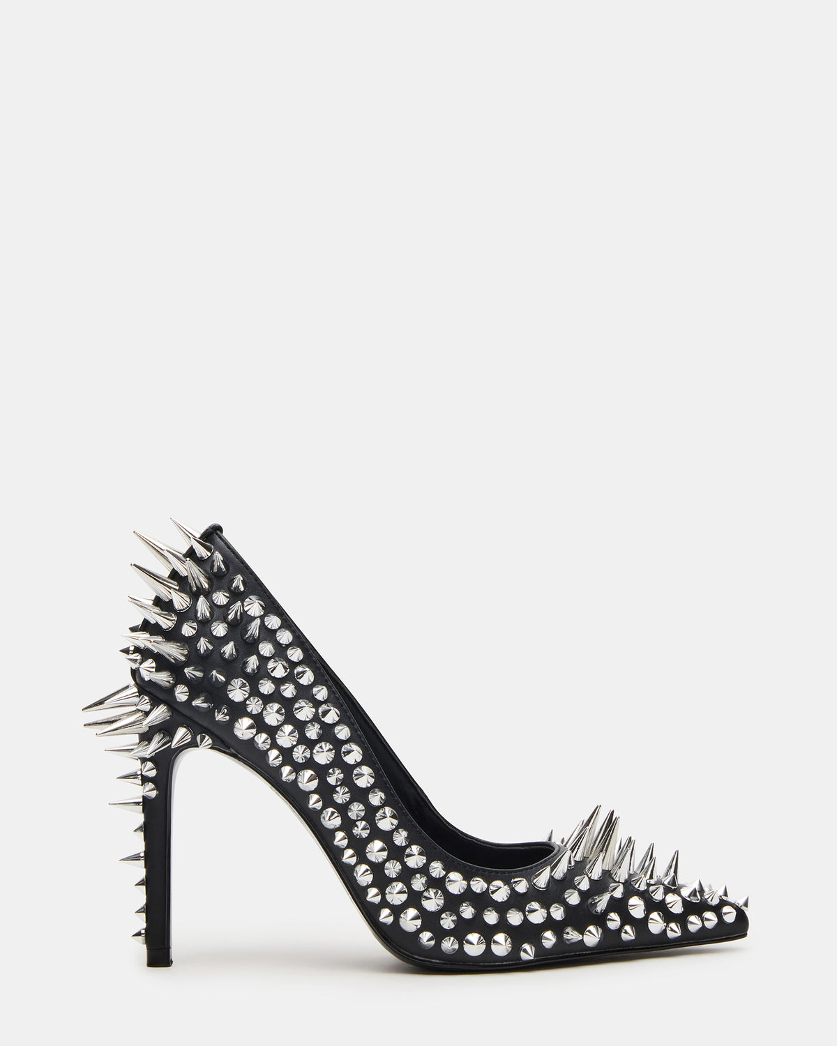 NOIR Black Stud Pointed-Toe Stiletto Pump Women's Heels | Steve Madden