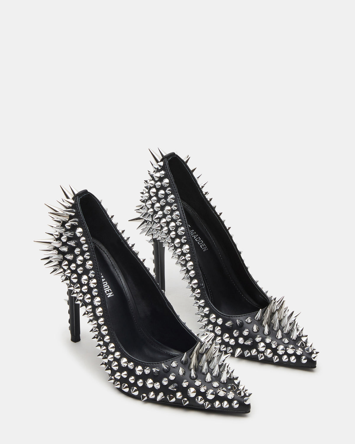 NOIR Black Stud Pointed-Toe Stiletto Pump Women's Heels | Steve Madden