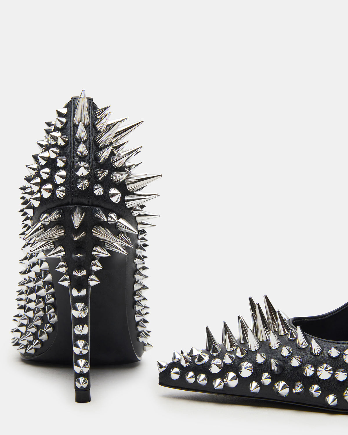 NOIR Black Stud Pointed-Toe Stiletto Pump Women's Heels | Steve Madden