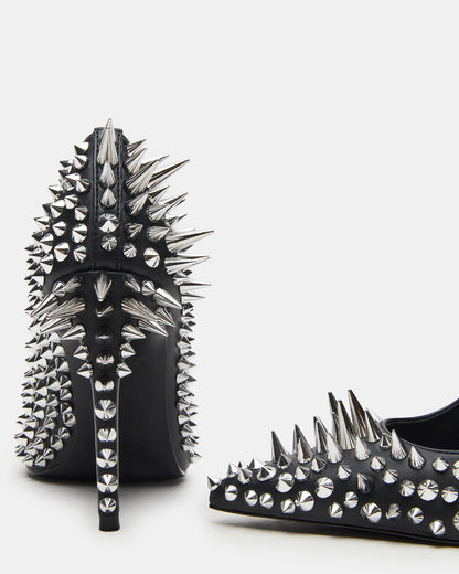 NOIR Black Stud Pointed-Toe Stiletto Pump Women's Heels | Steve Madden