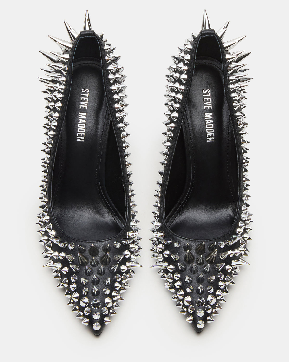 NOIR Black Stud Pointed-Toe Stiletto Pump Women's Heels | Steve Madden