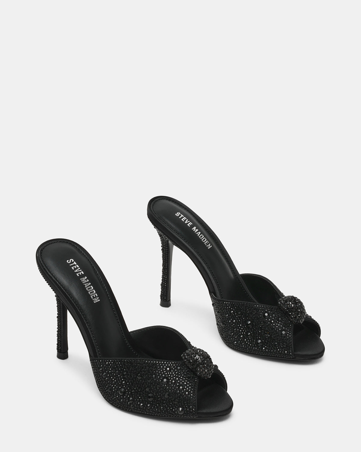 PRIYA Black Rhinestones Mule Women's Heel | Steve Madden