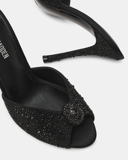 PRIYA Black Rhinestones Mule Women's Heel | Steve Madden