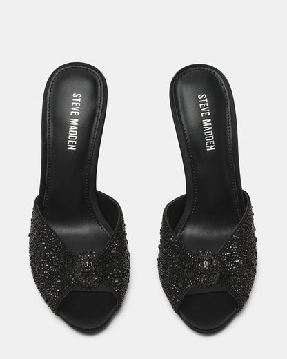 PRIYA Black Rhinestones Mule Women's Heel | Steve Madden
