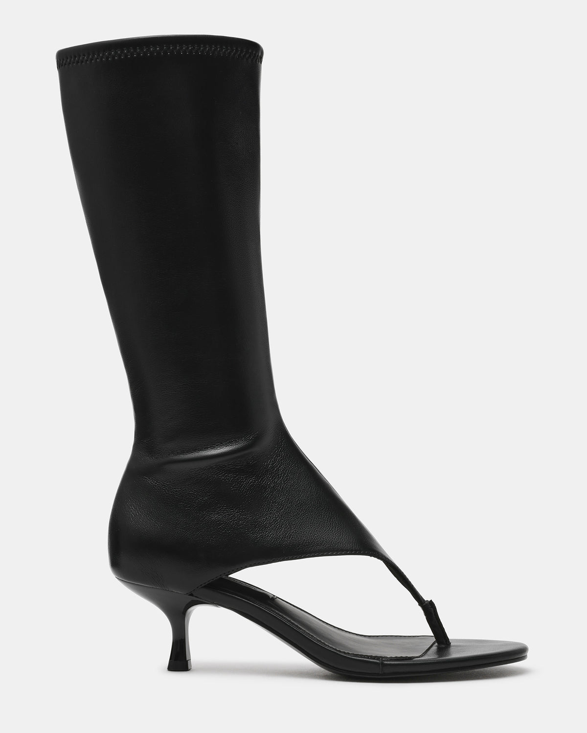 RELENTLESS Black Thong Open-Toe Boot Shaft Women's Heel | Steve Madden