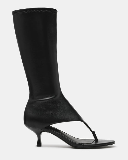 RELENTLESS Black Thong Open-Toe Boot Shaft Women's Heel | Steve Madden