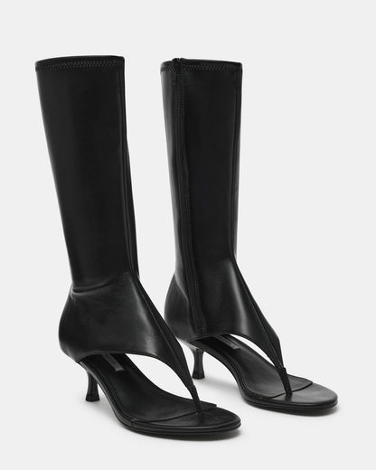 RELENTLESS Black Thong Open-Toe Boot Shaft Women's Heel | Steve Madden