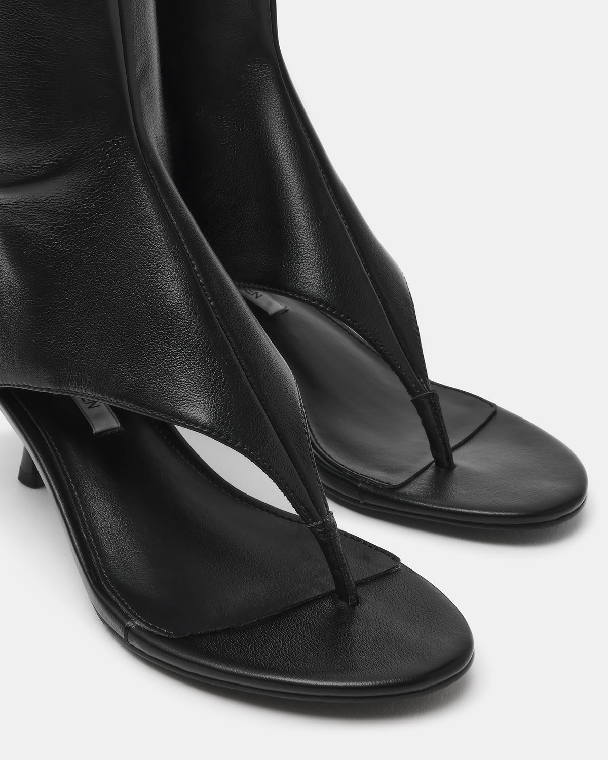 RELENTLESS Black Thong Open-Toe Boot Shaft Women's Heel | Steve Madden