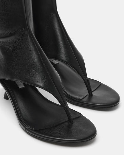 RELENTLESS Black Thong Open-Toe Boot Shaft Women's Heel | Steve Madden