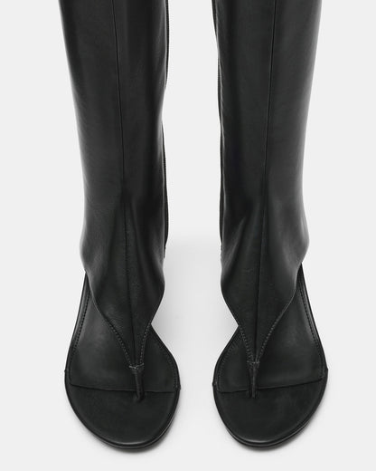 RELENTLESS Black Thong Open-Toe Boot Shaft Women's Heel | Steve Madden