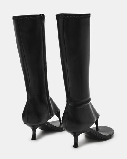 RELENTLESS Black Thong Open-Toe Boot Shaft Women's Heel | Steve Madden