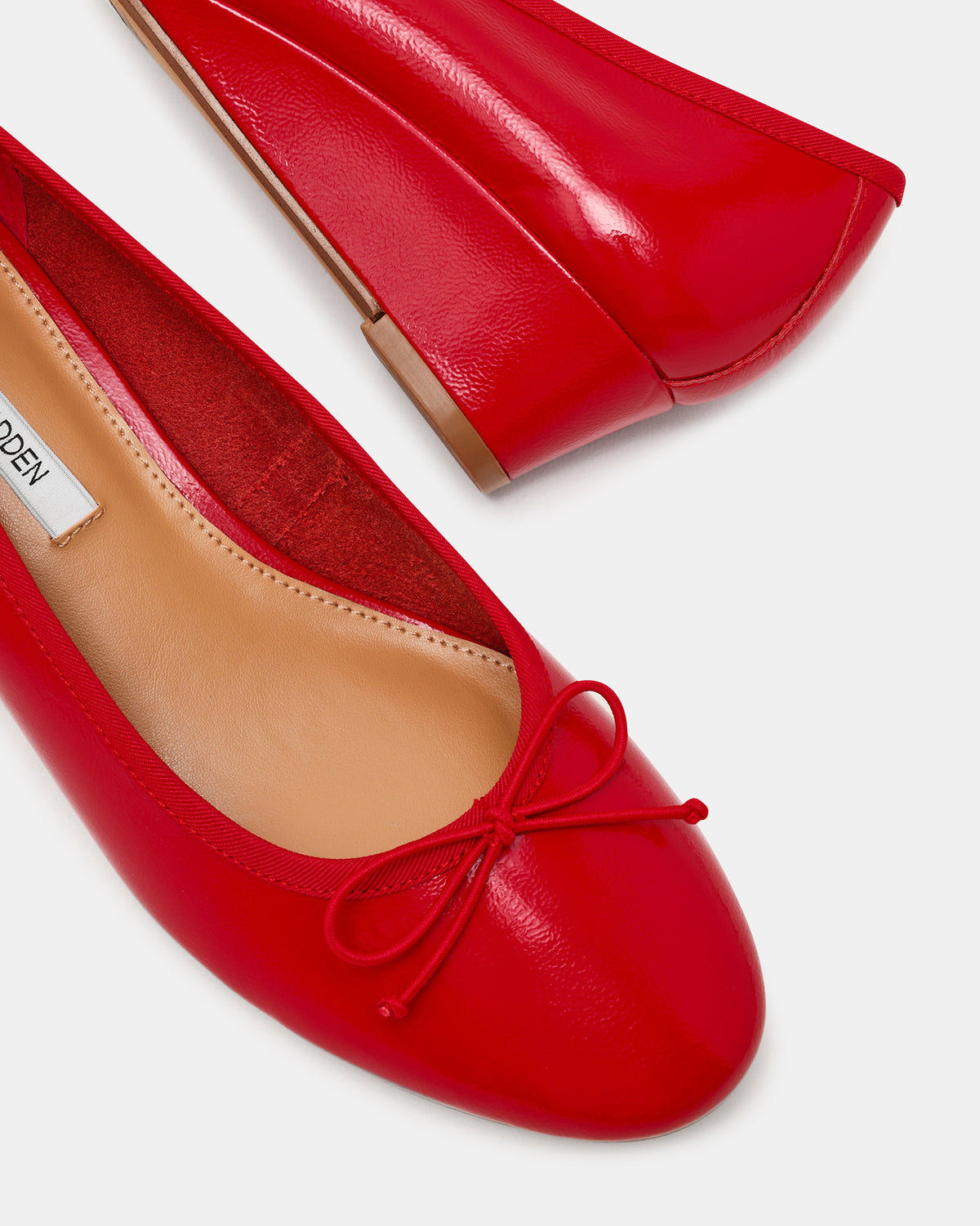KLUTZY Red Patent Ballet Wedge Bow Round-Toe Women's Heel | Steve Madden