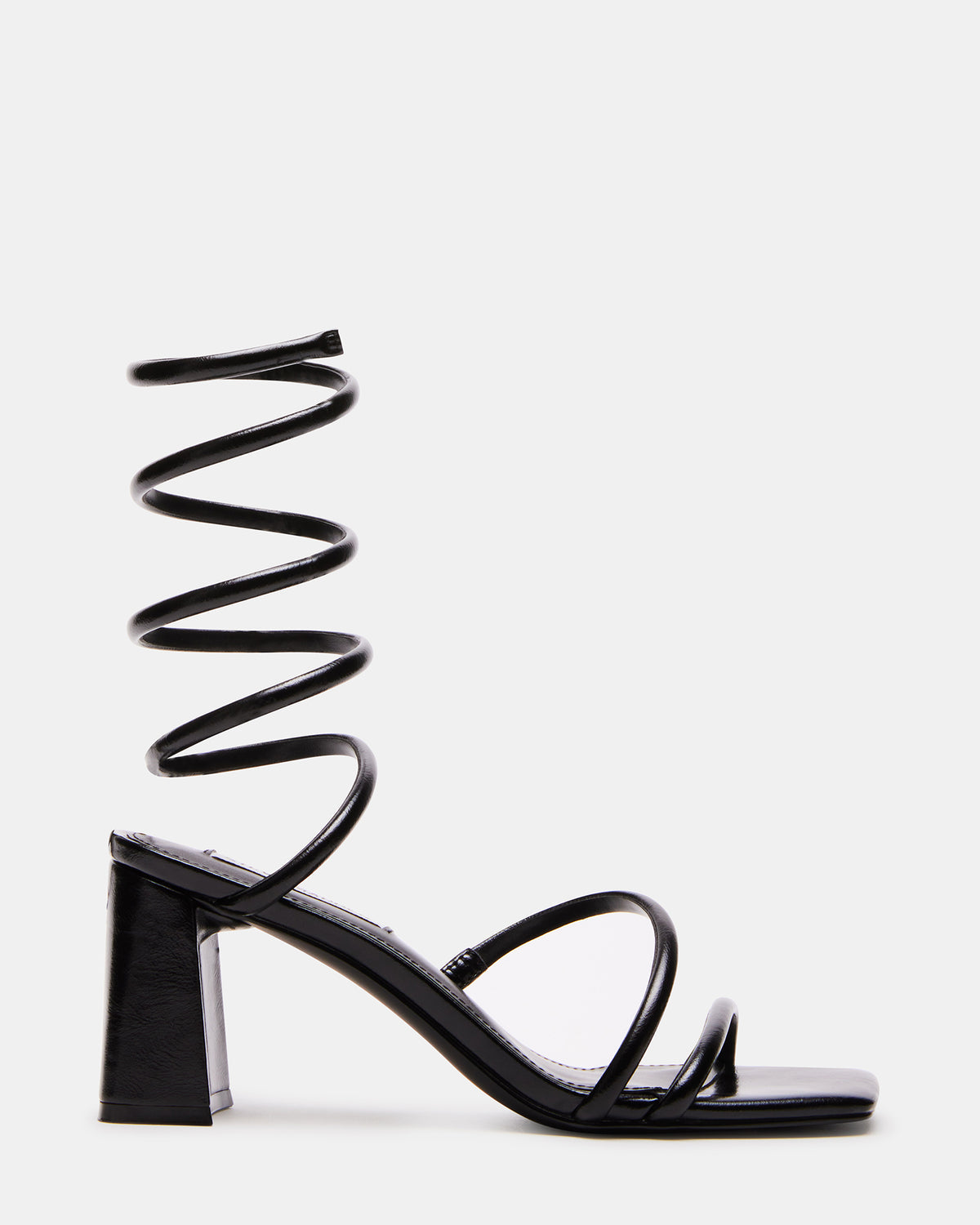 LOPEZ Black Women's Square Toe Strappy Heel | Steve Madden