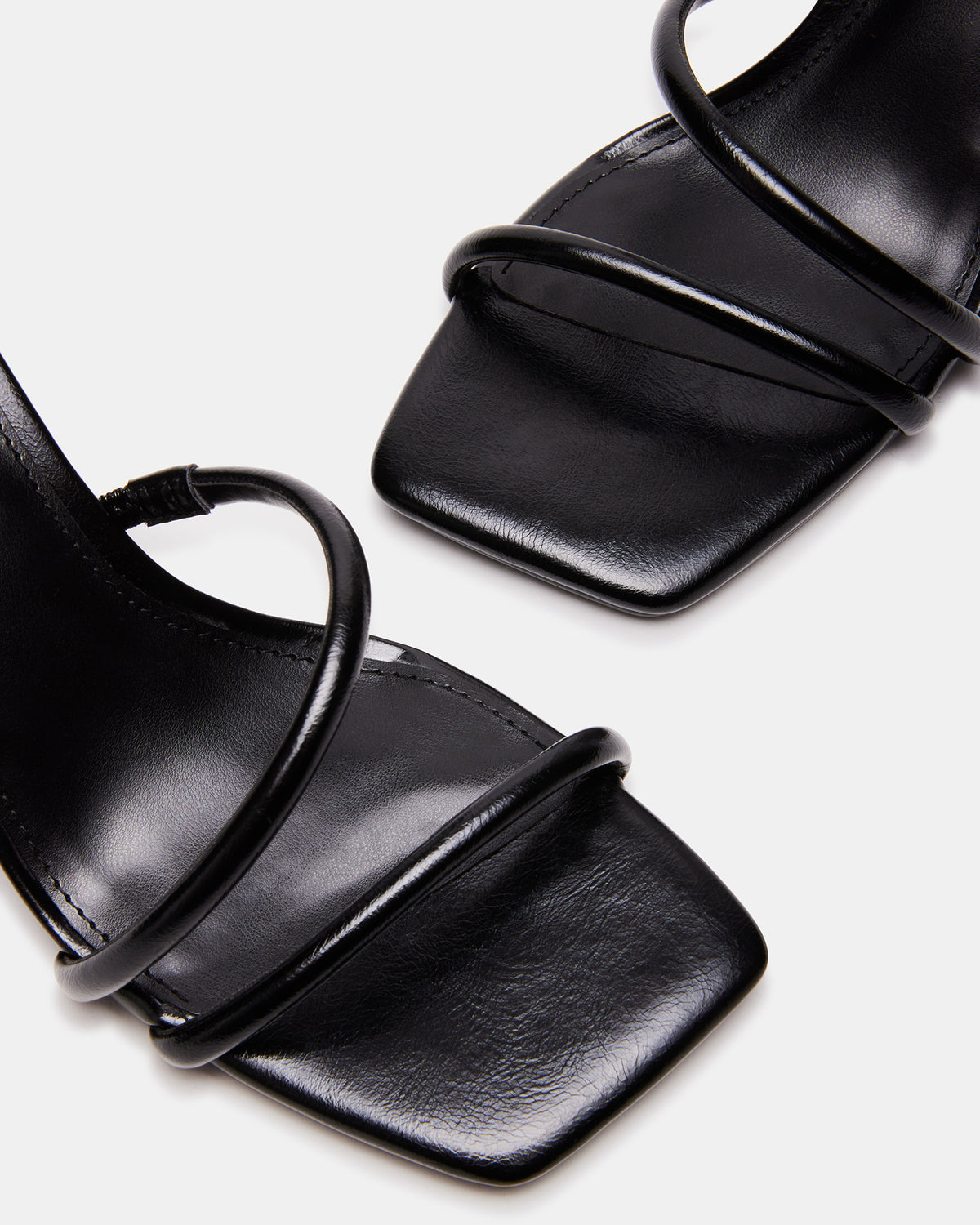 LOPEZ Black Women's Square Toe Strappy Heel | Steve Madden