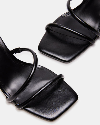 LOPEZ Black Women's Square Toe Strappy Heel | Steve Madden