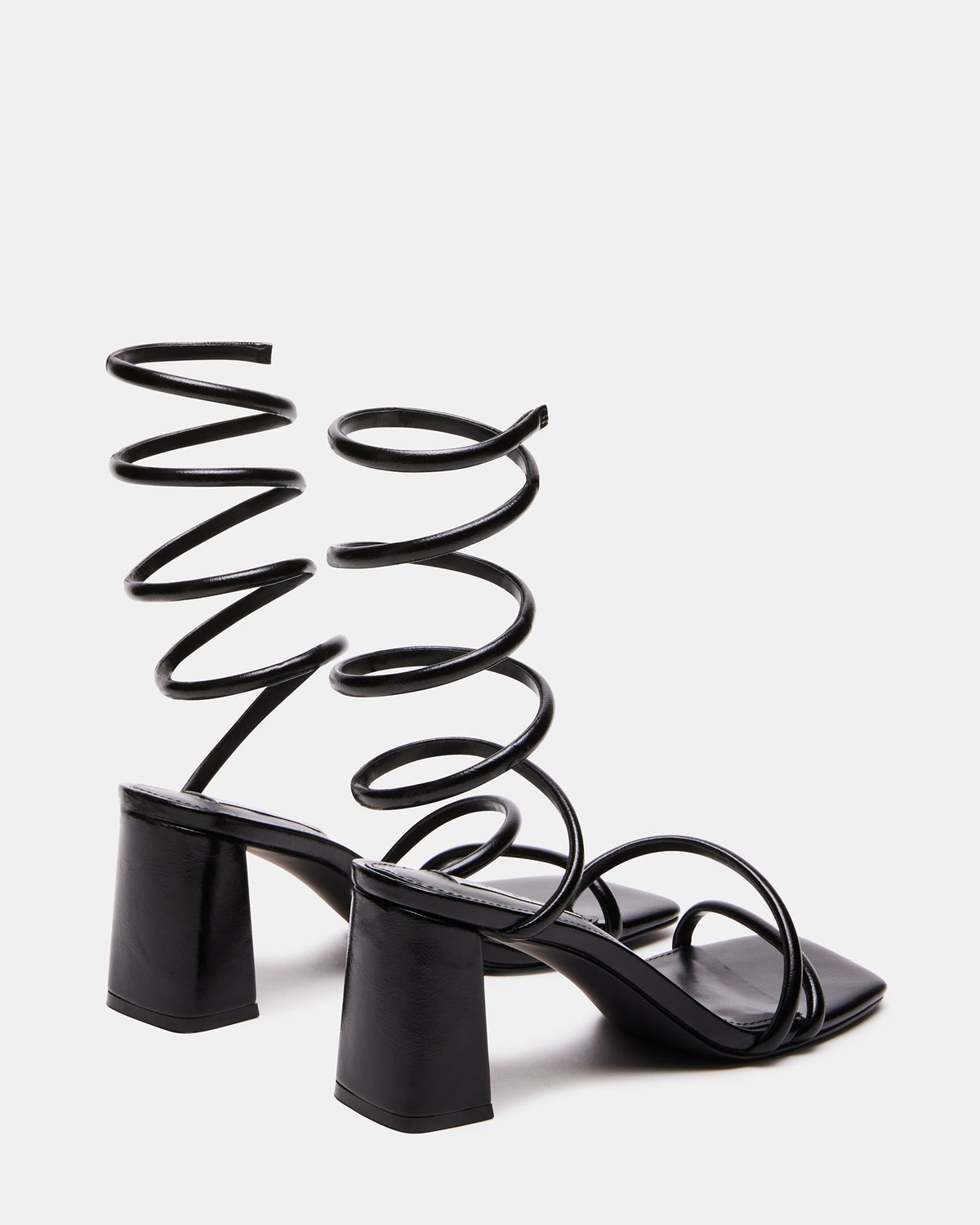 LOPEZ Black Women's Square Toe Strappy Heel | Steve Madden