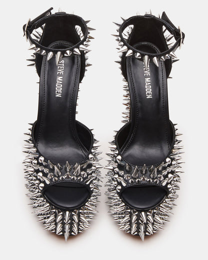 PUNK Black Platform Moto Block Heel Women's Heel | Steve Madden