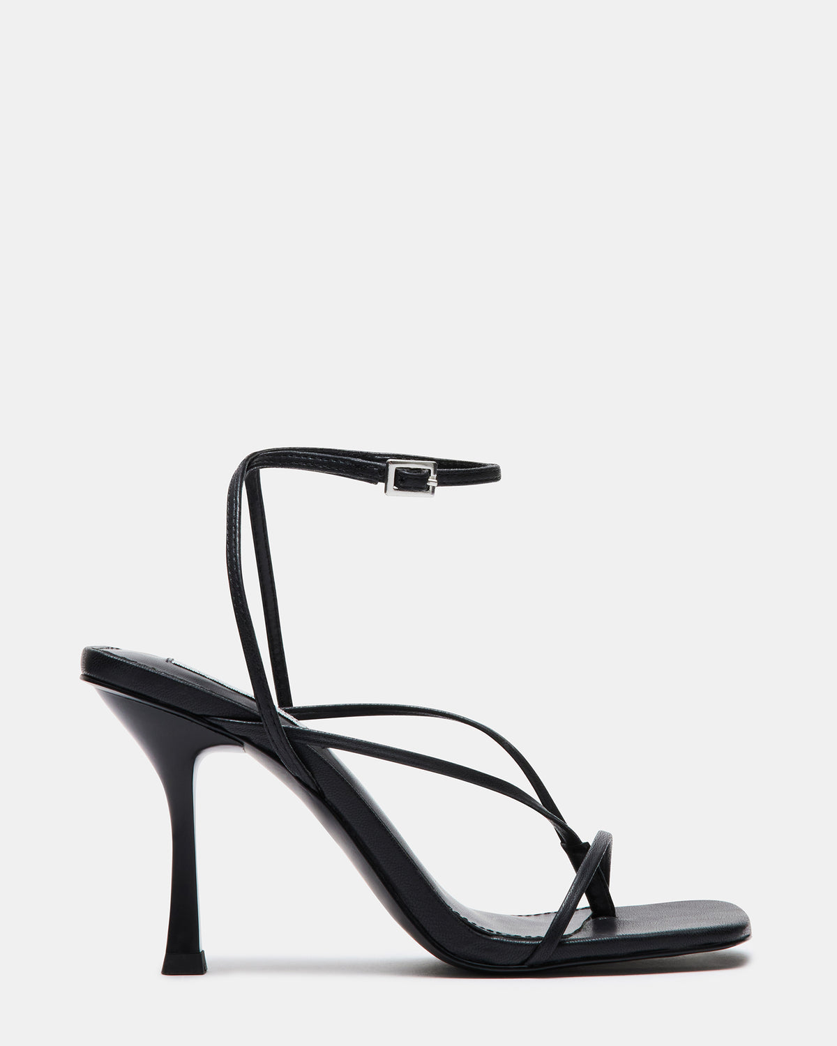 ANNIE Black Women's Strappy Square Toe Heel | Steve Madden