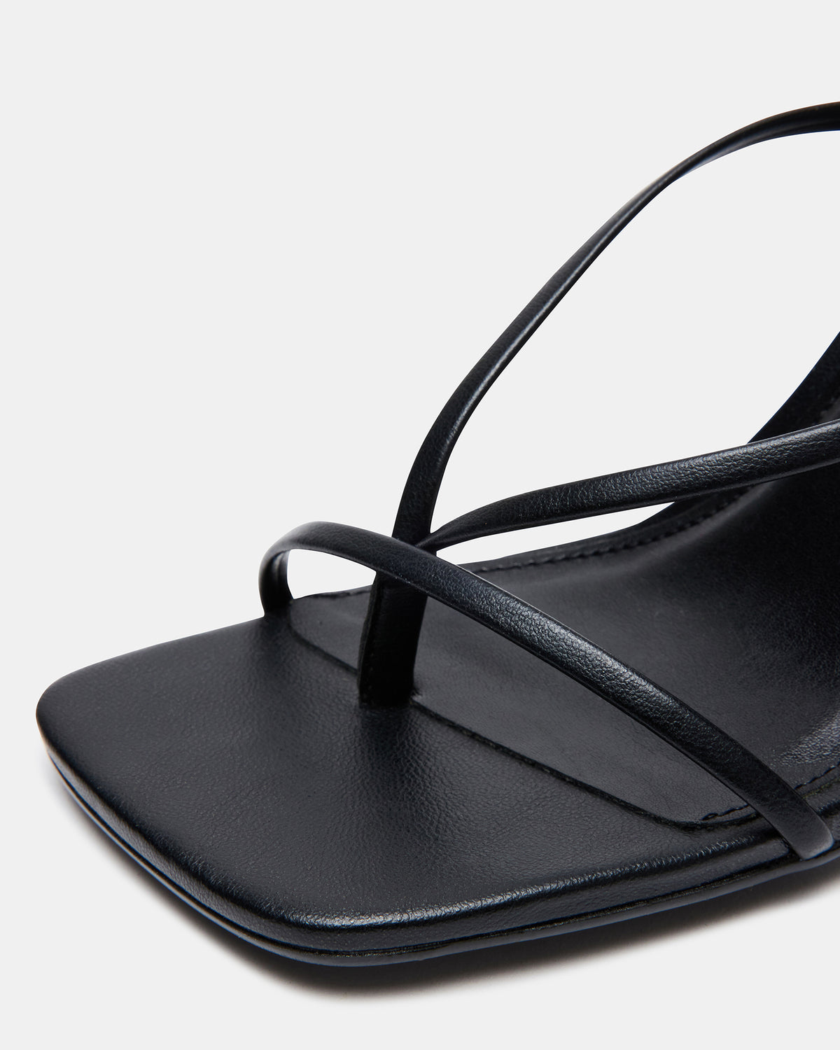 ANNIE Black Women's Strappy Square Toe Heel | Steve Madden