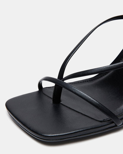 ANNIE Black Women's Strappy Square Toe Heel | Steve Madden