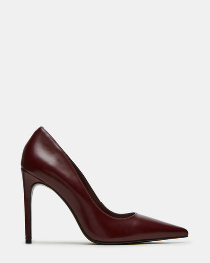 NOIR Wine Leather Pointed-Toe Stiletto Pump Women's Heels | Steve Madden
