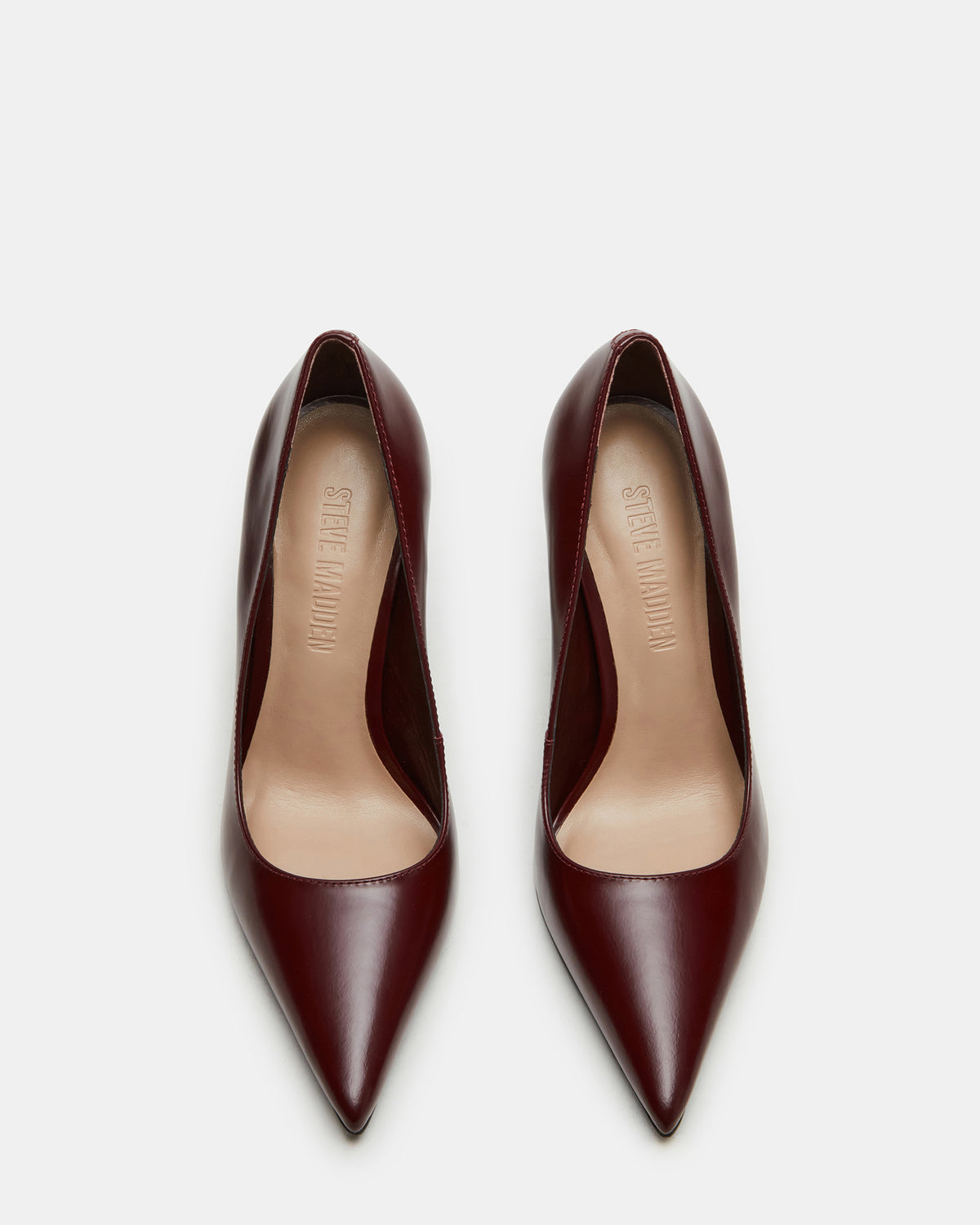NOIR Wine Leather Pointed-Toe Stiletto Pump Women's Heels | Steve Madden