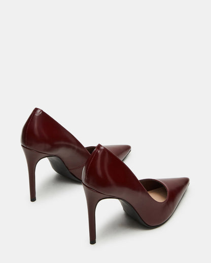 NOIR Wine Leather Pointed-Toe Stiletto Pump Women's Heels | Steve Madden