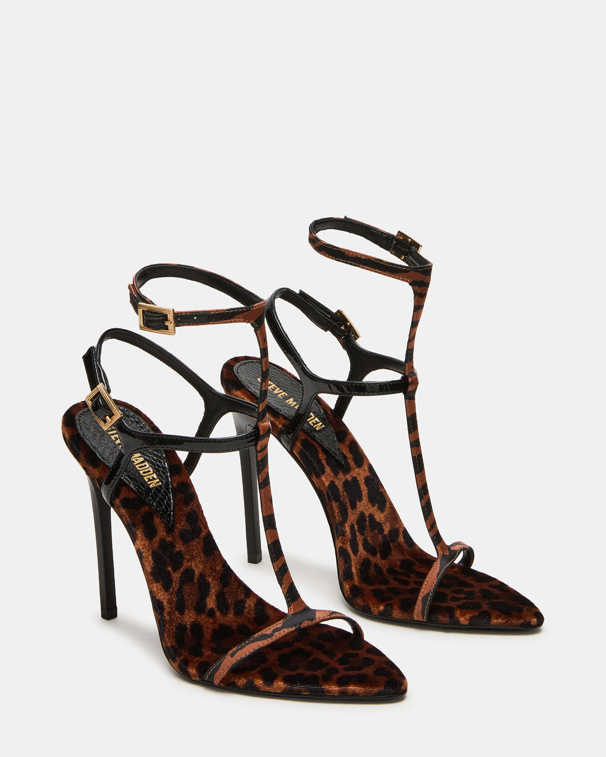 SALMA Animal Multi Stiletto Strappy Open-Toe Ankle Strap Women's Heel | Steve Madden