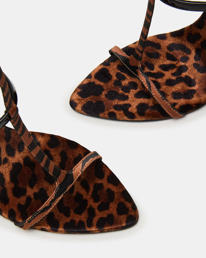 SALMA Animal Multi Stiletto Strappy Open-Toe Ankle Strap Women's Heel | Steve Madden