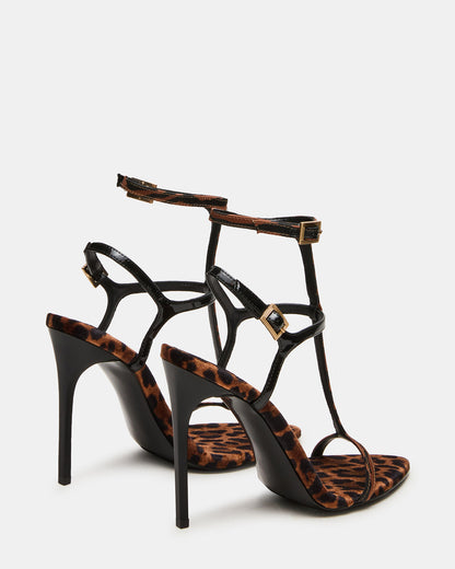 SALMA Animal Multi Stiletto Strappy Open-Toe Ankle Strap Women's Heel | Steve Madden