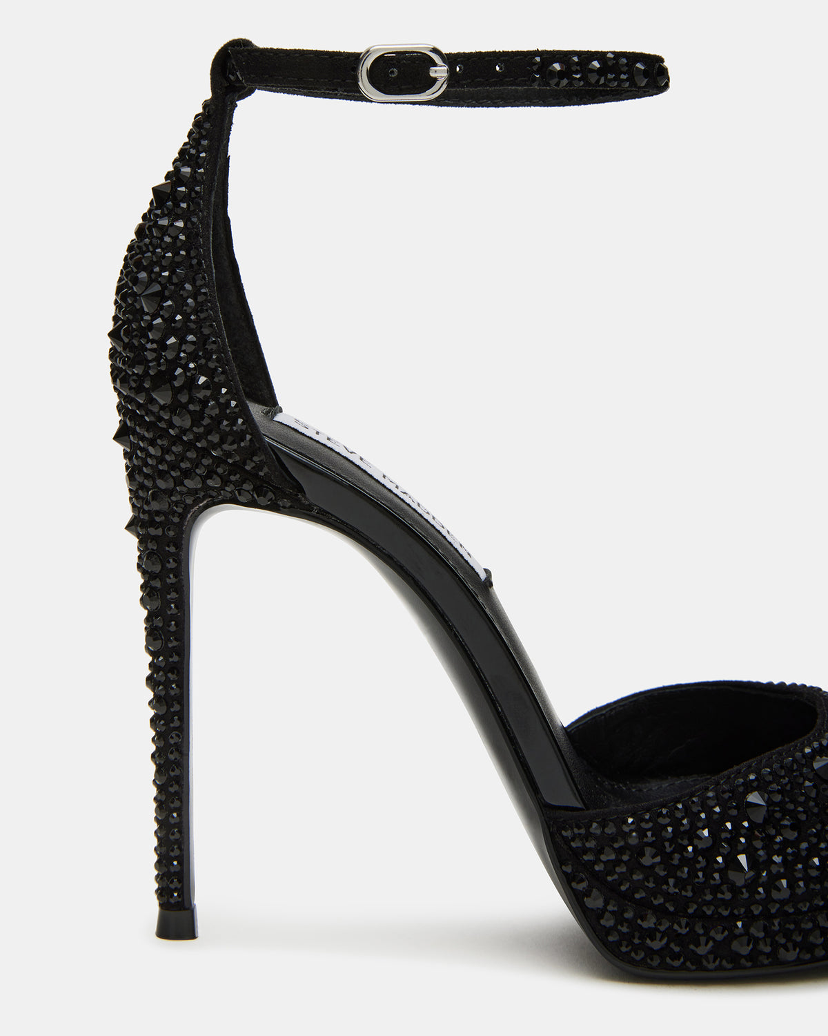 WILEY Black Rhinestone Women's Open Toe Stiletto Heel | Steve Madden