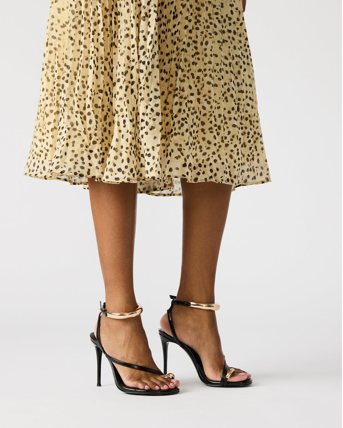 TIA Black Strappy Open-Toe Stiletto Women's Heel | Steve Madden