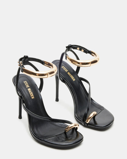 TIA Black Strappy Open-Toe Stiletto Women's Heel | Steve Madden