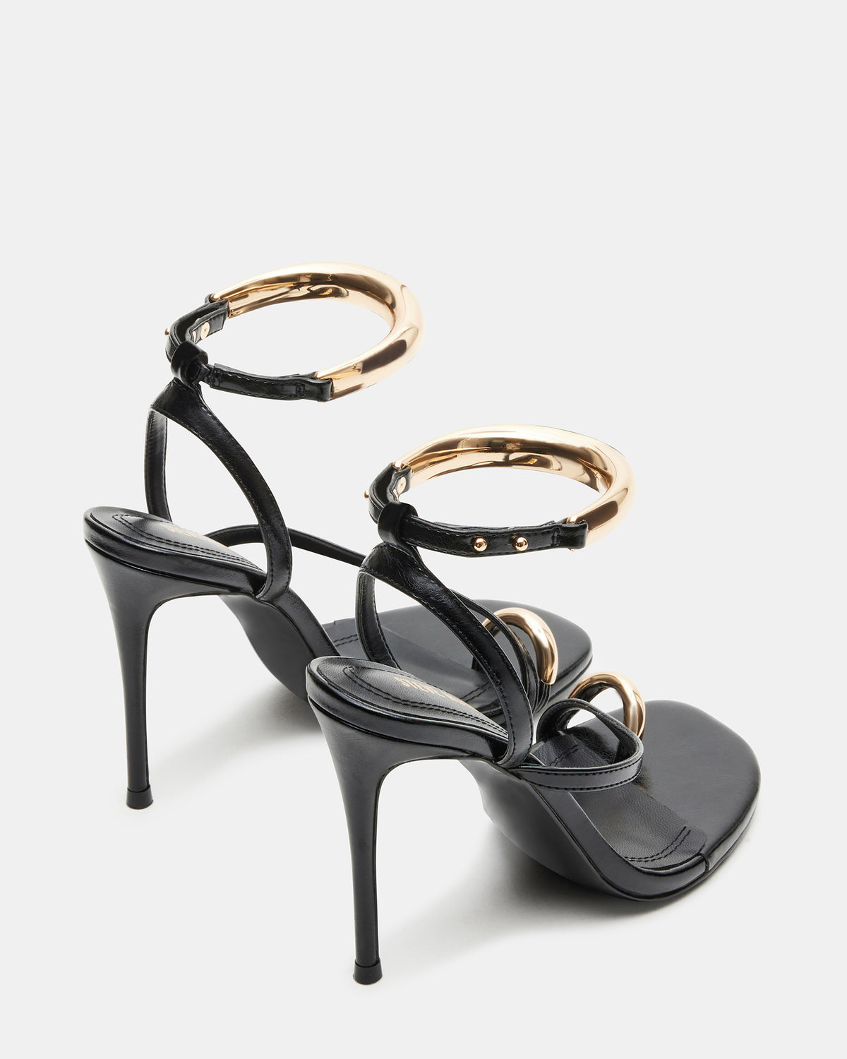 TIA Black Strappy Open-Toe Stiletto Women's Heel | Steve Madden