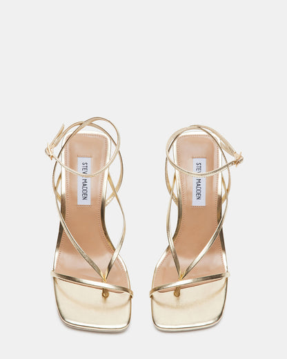 ANNIE Champagne Women's Strappy Square Toe Heel | Steve Madden