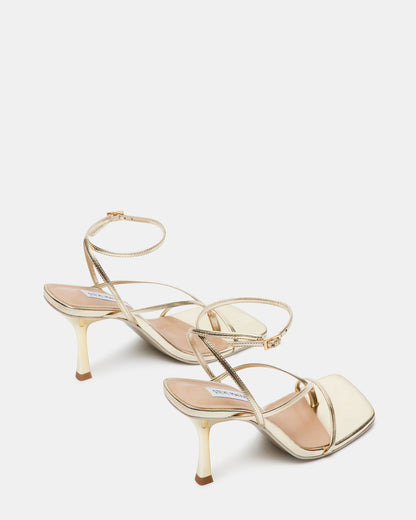 ANNIE Champagne Women's Strappy Square Toe Heel | Steve Madden