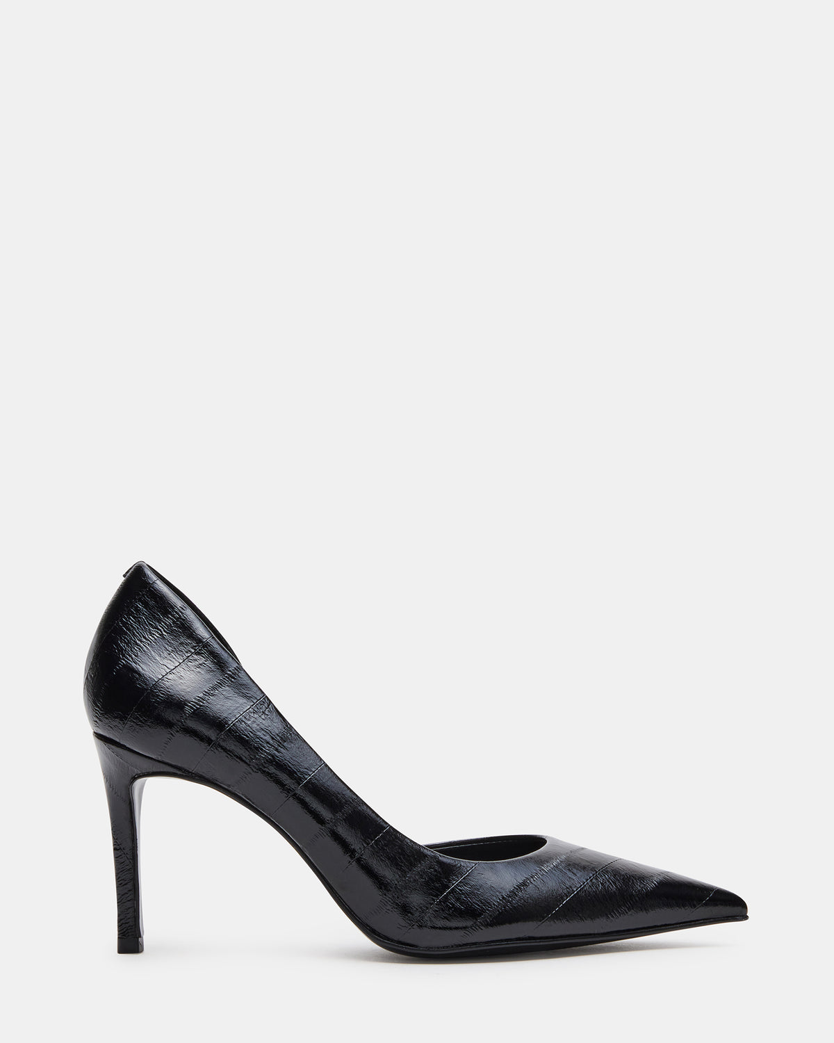 NULA Black Eel Pointed-Toe Stiletto Pump Women's Heel | Steve Madden