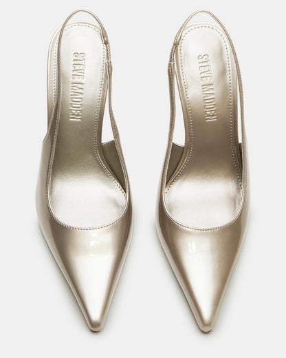 REYES Champagne Slingback Stiletto Pointed-Toe Pump Women's Heel | Steve Madden