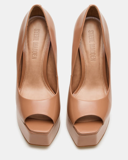 IVES Blush Box Leather Platform Square-Toe Stiletto Women's Heel | Steve Madden