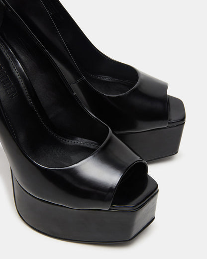 IVES Black Box Platform Square-Toe Stiletto Women's Heel | Steve Madden