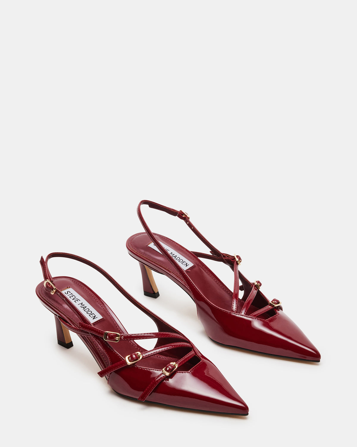 LIANA Wine Patent Women's Slingback Pointed-Toe Low Heel | Steve Madden